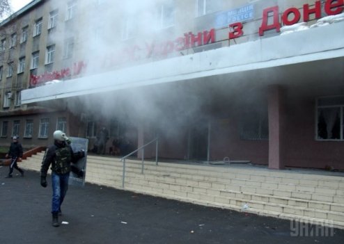 У Горлівці трощили «міліцію». ФОТО