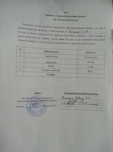 Луцькі волонтери передали допомогу розвідникам 14 бригади. ФОТО