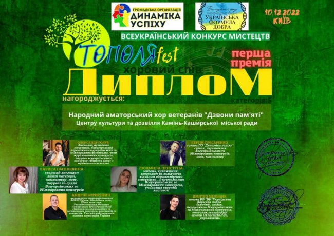 Аматорський хор з Волині переміг на всеукраїнському фестивалі