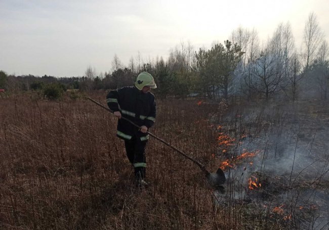 На Волині аж 40 рятувальників гасили 16  загорань сухої трави