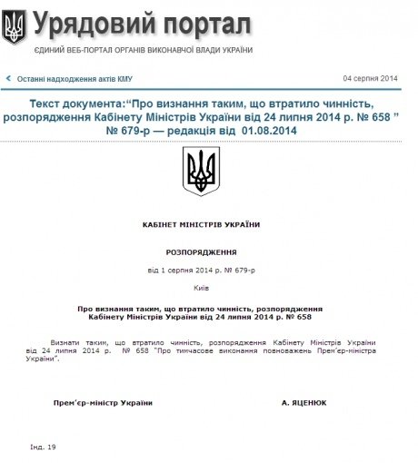   Гройсман більше не в.о. прем'єра 
