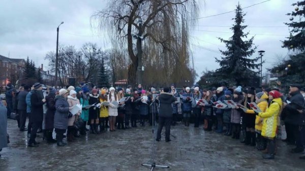 Як у центрі Луцька протестанти святкували Різдво