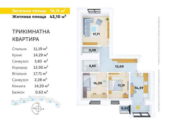 У «Суперновій» за акційними умовами продаються ексклюзивні 3-кімнатні квартири*