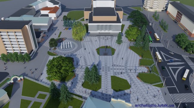Представили проект реконструкції Театрального майдану в Луцьку