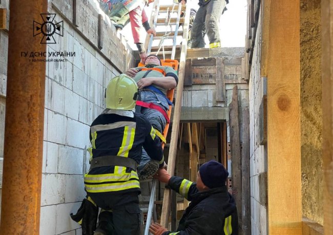 На Волині рятувальники допомогли чоловіку, який травмувався на будівництві