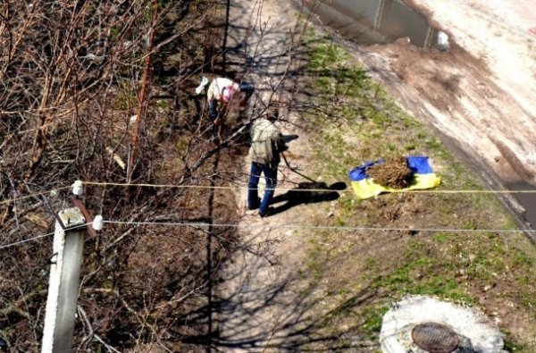 У Чернігові прибирали сміття прапором. ФОТО