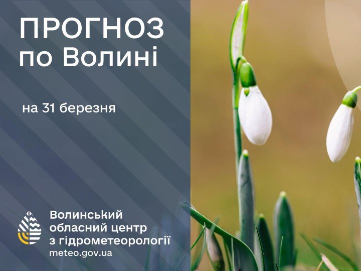 Якою буде погода у Луцьку та на Волині 31 березня
