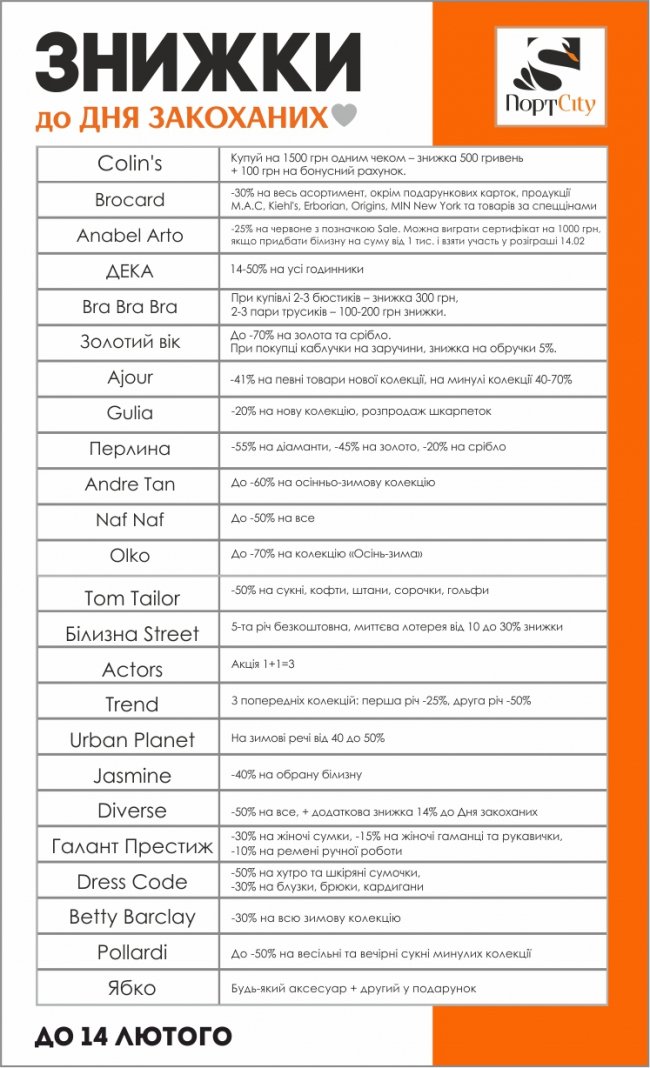 Подарунки до Дня закоханих: що купити у «ПортCity»*