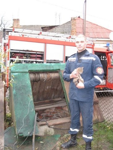 Як волинські пожежники рятували кошеня. ФОТО