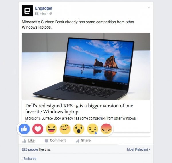 Facebook тестує 7 емоцій замість «лайків»