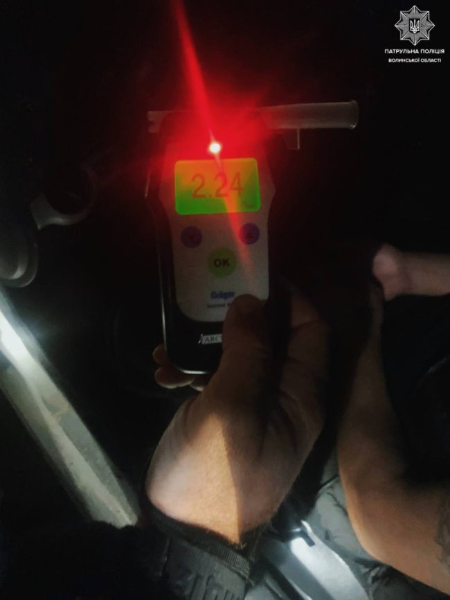 На Волині у комендантську годину зловили п’яного водія без прав