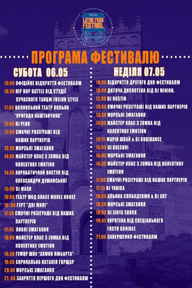 Відома програма п’ятого «Lutsk Food Fest»