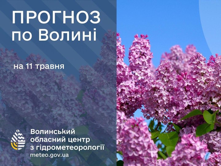 Якою буде погода у Луцьку та на Волині у понеділок, 11 травня