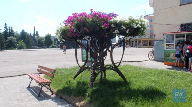 У місті на Волині встановили клумби для вертикального озеленення. ФОТО