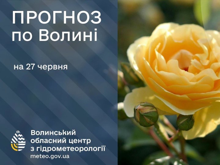 Якою буде погода у Луцьку та на Волині у суботу, 27 червня