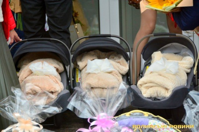 Четверта трійня у «Будинку щастя»: з перинатального центру виписали луцьку модель з донечками. ФОТО