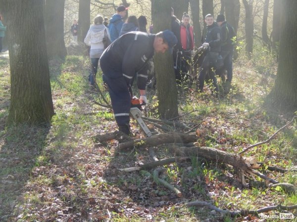 У Луцьку депутати, підприємці та школярі прибирали парк у мікрорайоні ЛПЗ. ФОТО