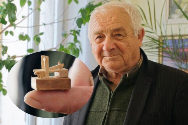 Волинянин створив мініатюрну ножну ступу. ФОТО