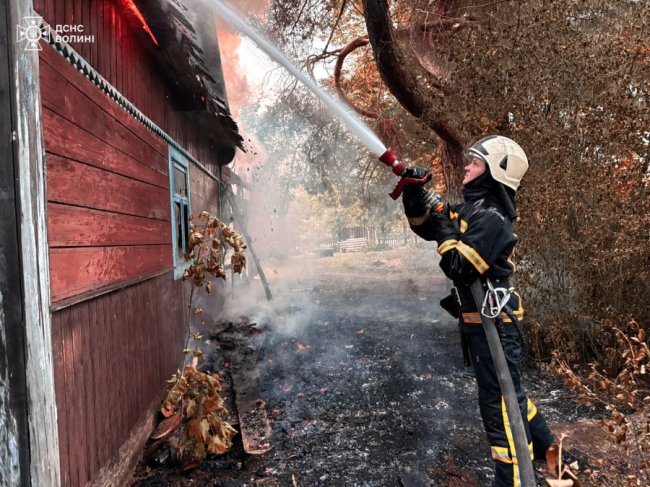 На Волині горів дерев’яний житловий будинок