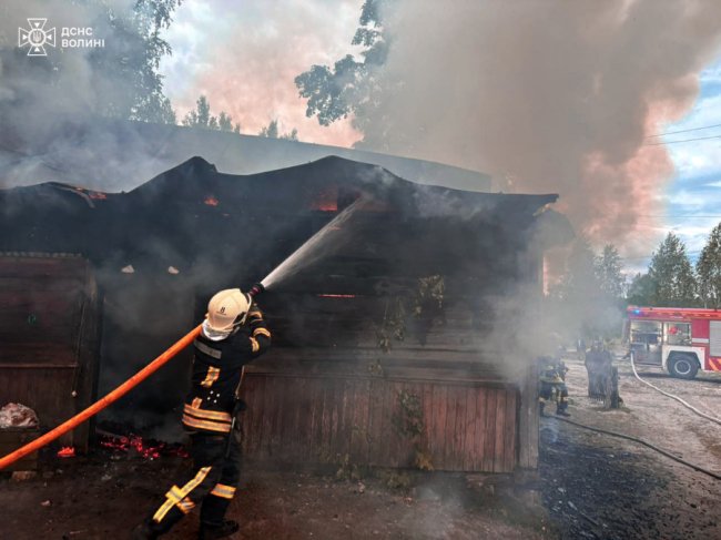 На Волині горів дерев’яний житловий будинок