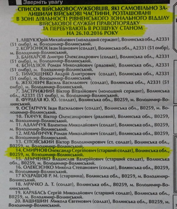 Скандал у Нововолинську: загиблого військового «записали» в дезертири