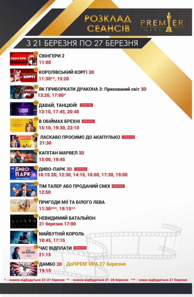 У кінотеатрі «PremierCity» – 7 прем’єрних кінострічок*