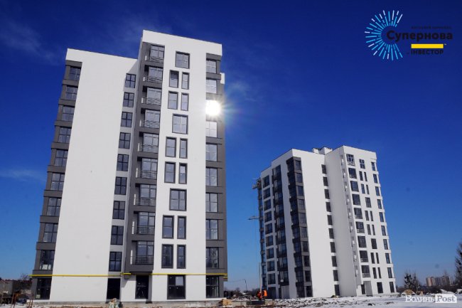 На луцькому ЖК «Супернова» зводять одночасно 5 будинків. ФОТО