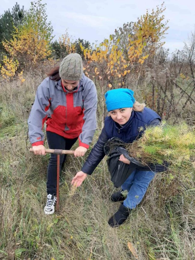 Поблизу Луцька екоактивісти висадили за один день понад тисячу дерев. ФОТО