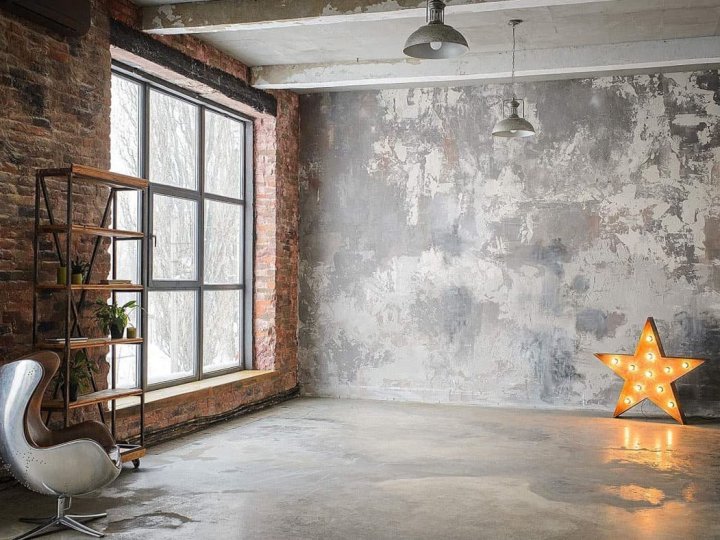 Декоративна штукатурка під бетон у дизайні житлових приміщень