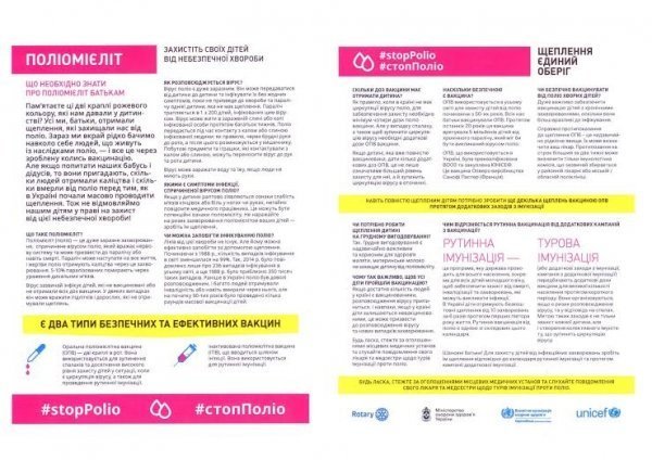 На Волині стартувала імунокампанія від поліомієліту