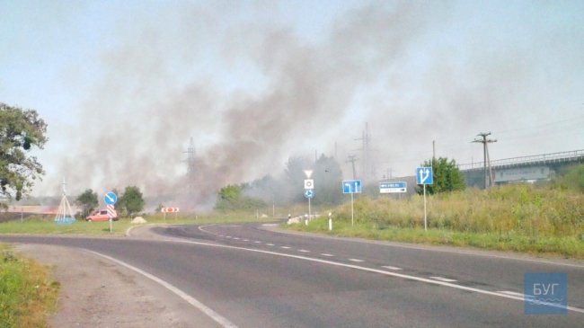 Місто накрила димова завіса: у Володимирі-Волинському горів сухостій. ВІДЕО