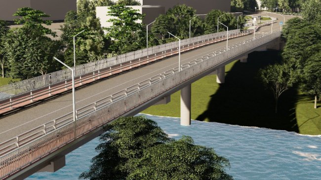 У Луцьку ремонт мосту через річку Стир завершать після війни.ФОТО