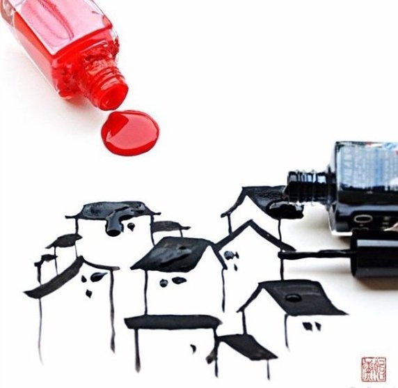 Картини, намальовані косметикою. ФОТО