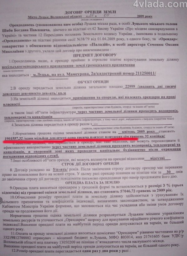 Луцька мерія «здешевила» оренду землі для мільйонера?