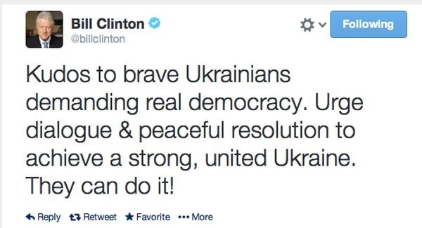 Білл Клінтон висловив підтримку українцям