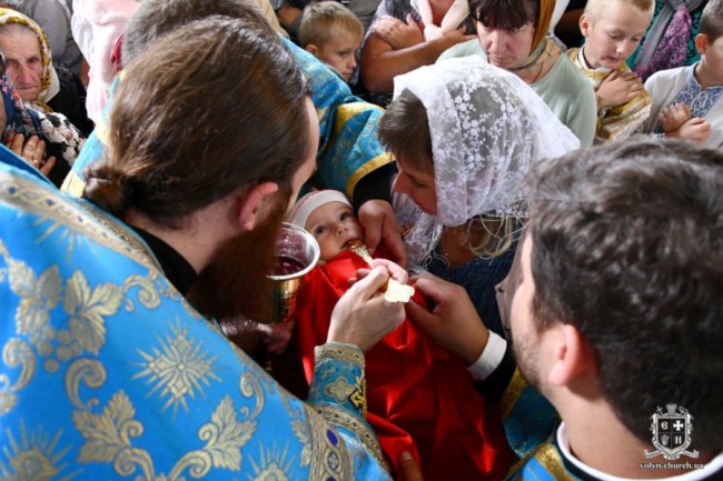 У селі на Волині очільника єпархії УПЦ (МП) Нафанаїла зустріли килимом з квітів і короваєм. ФОТО