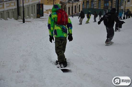 Як сноубордисти каталися по Києву. ФОТО. ВІДЕО