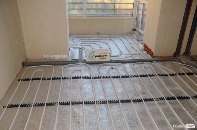 Монтаж теплої підлоги в  «Супернові»