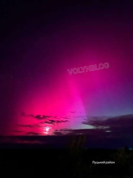 На Волині можна було побачити Північне сяйво 