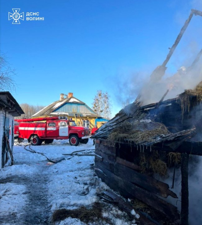 Пожежі на Волині: горіли хліви й літні кухні