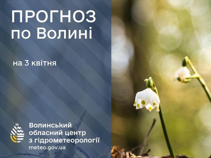 Якою буде погода у Луцьку та на Волині 3 квітня
