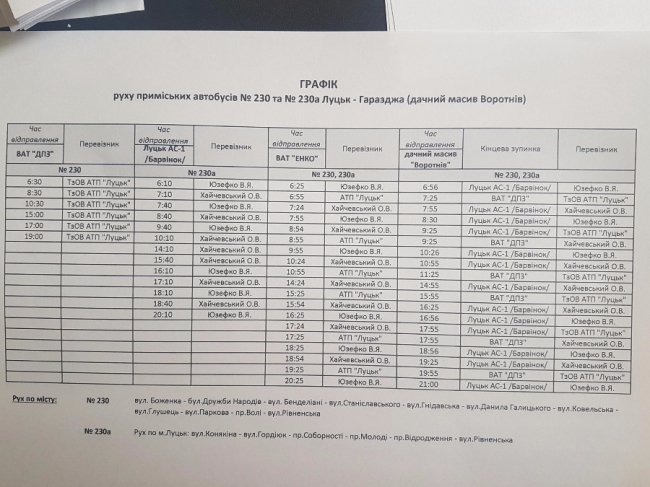 Збільшили кількість маршруток із Луцька до дач