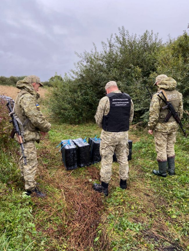 У лісі на Волині знайшли контрабандні цигарки, замасковані у кущах. ВІДЕО. ФОТО