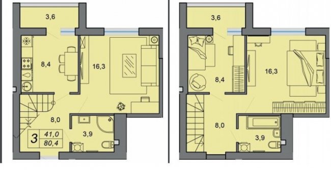 Планування дворівневої квартири