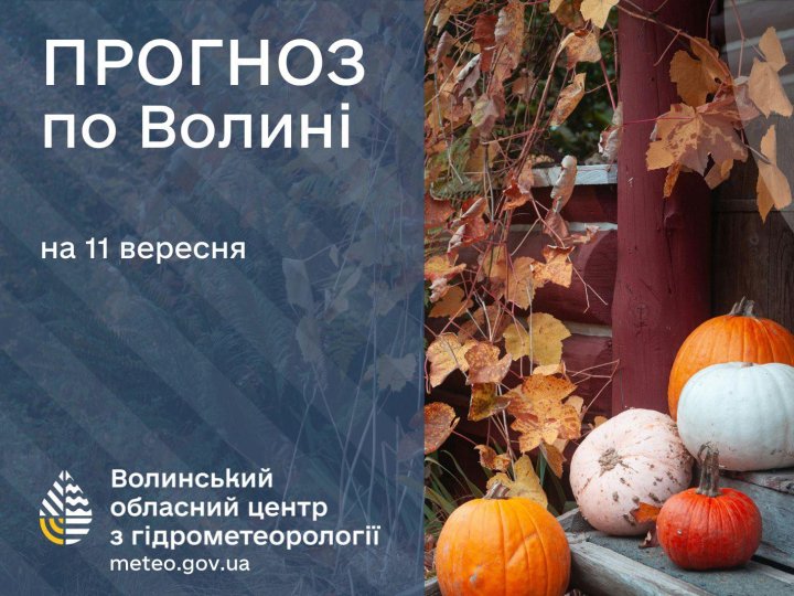 Якою буде погода у Луцьку та на Волині у четвер, 11 вересня