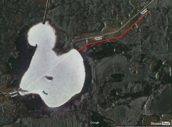 Червоною лінією вказано де проходитиме новий кордон