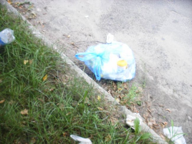 У Ковелі газон закидали сміттям і підгузками. ФОТО