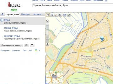 Луцьк з’явився на Яндекс.Картах 