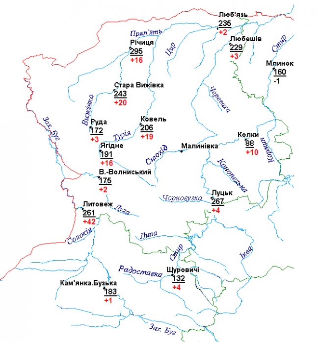 За добу рівень води у Світязі через зливу зріс на 5 сантиметрів