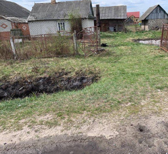 Через спалювання сухої трави частина вулиці села на Волині залишилась без світла. ФОТО